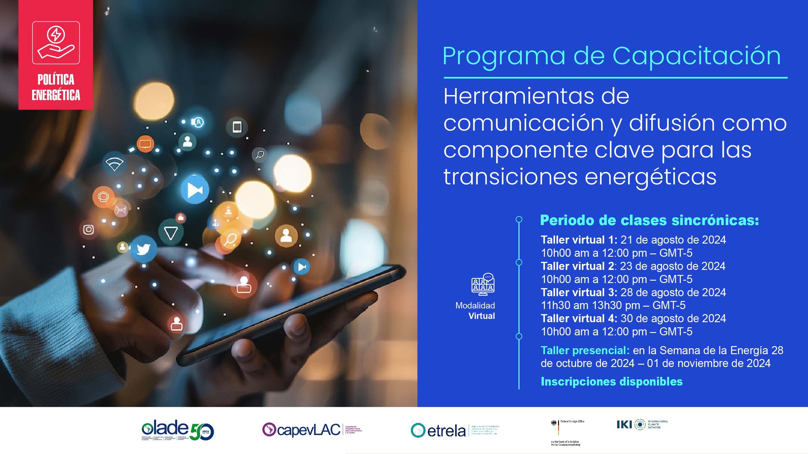 Programa de Capacitación: Herramientas de comunicación y difusión como componente clave para las Transiciones Energéticas