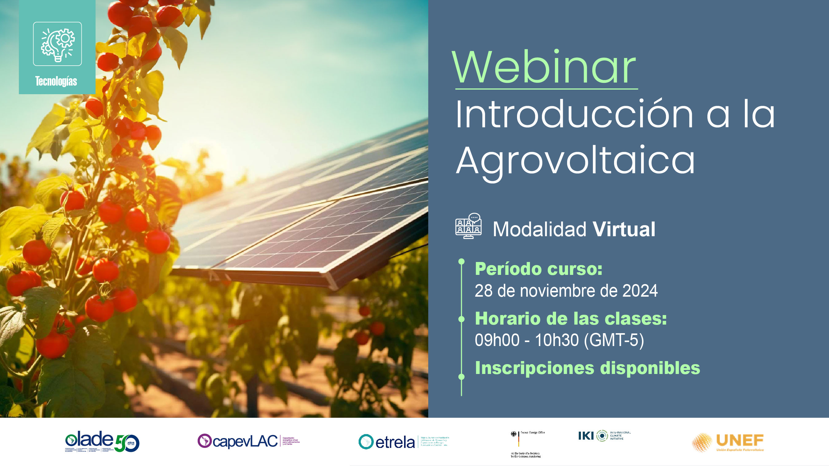 Webinar: Introducción a la Agrovoltaica